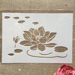 29cm A4 Lotus Pond II DIY Layering Stencils Wall Painting Scrapbook Coloring Embossing Album Decorative Template