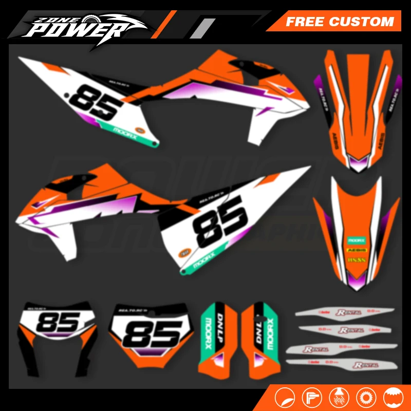 

Комплект наклеек с графикой для мотоцикла Powerzone Custom Team для KTM EXC EXC-F 2020 2021 2022 2023 SX SXF 2019 2020 2021 2022 129