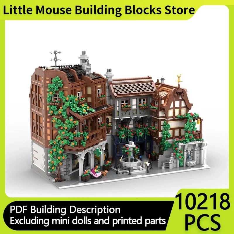 

City Street View Model MOC Building Bricks Old urban Streets Modular Technology Gifts Children Suit Toys Holiday Assemble