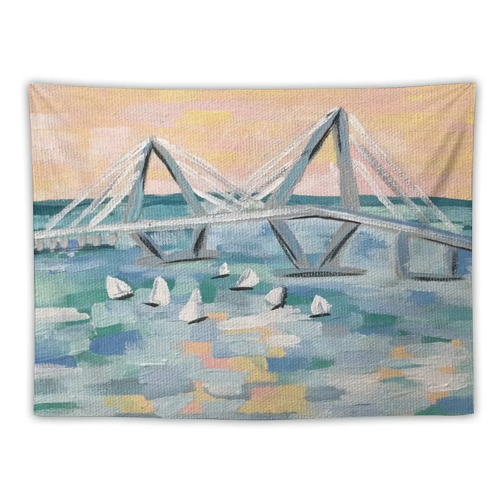 Ravenel Bridge Charleston SC Abstract Tapestry Wall Coverings Wall Deco Tapestry