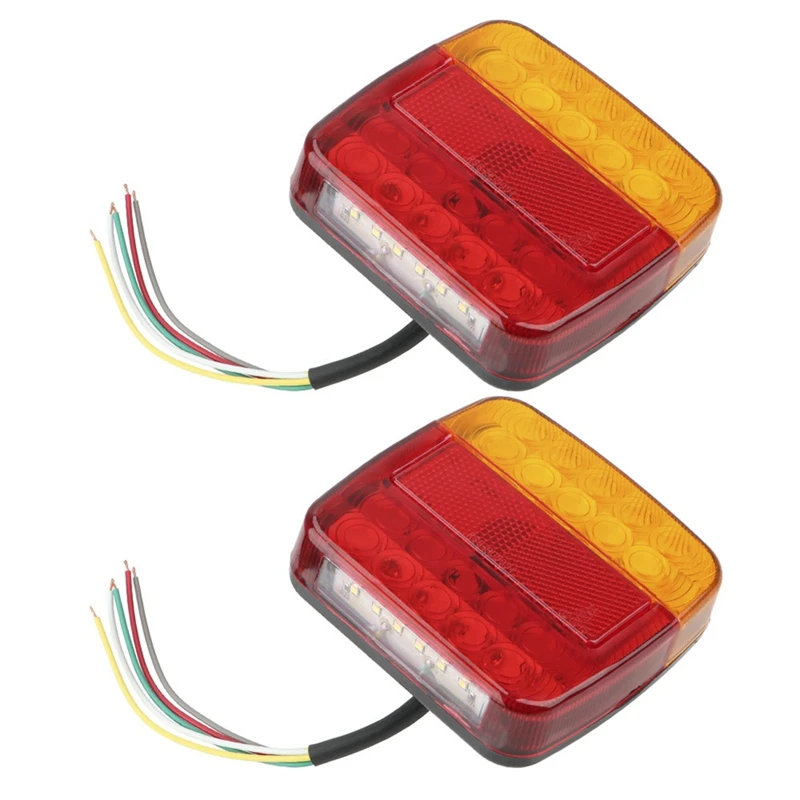 12V Taillight Turn Signal Indicator 26 Leds Tail Light Car Number Plate Light Brake Stop Lamp For Trailer Truck Caravan