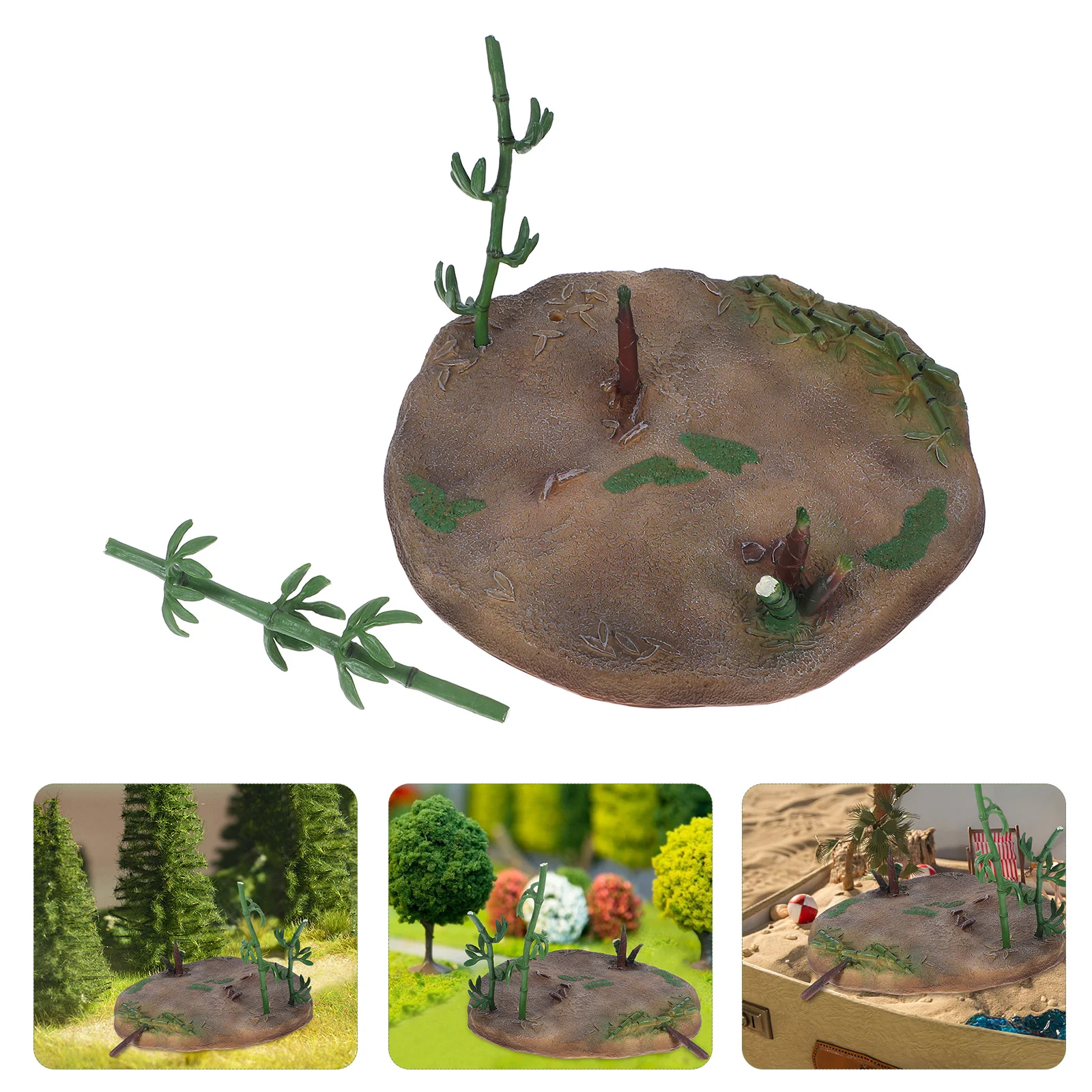 

1Set Micro Landscape Decor Miniature Bamboo Sprouts Platform Realistic Garden Ornament for Fairy Garden Bonsai Sand Table DIY