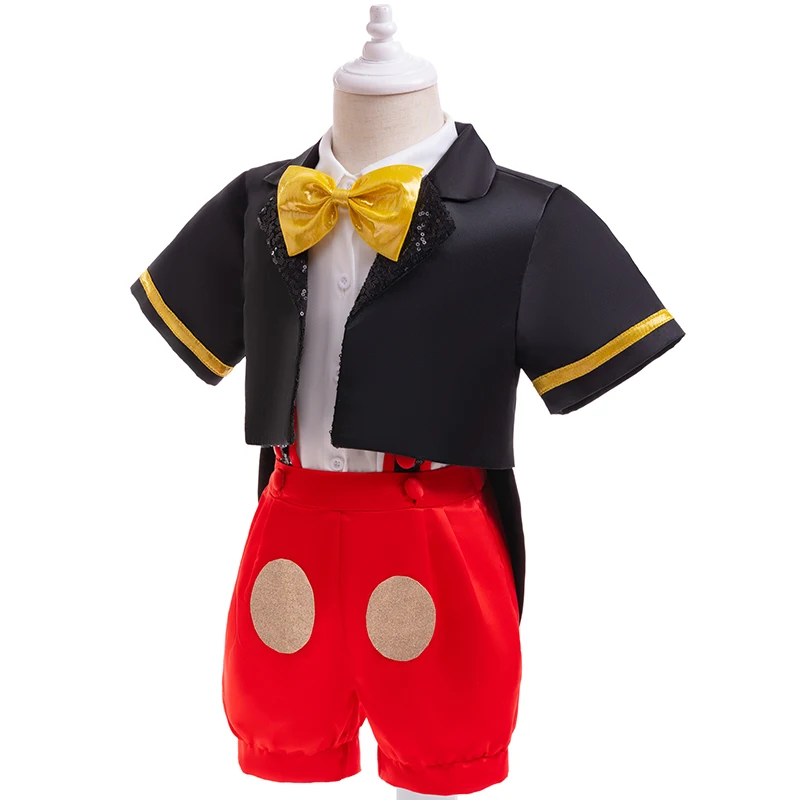 Baby Clothes Mickey Cosplay Costume New Year Costumes Kids Girl Boy Backband Pants Set Stage Performance Christmas Dress 3PCS