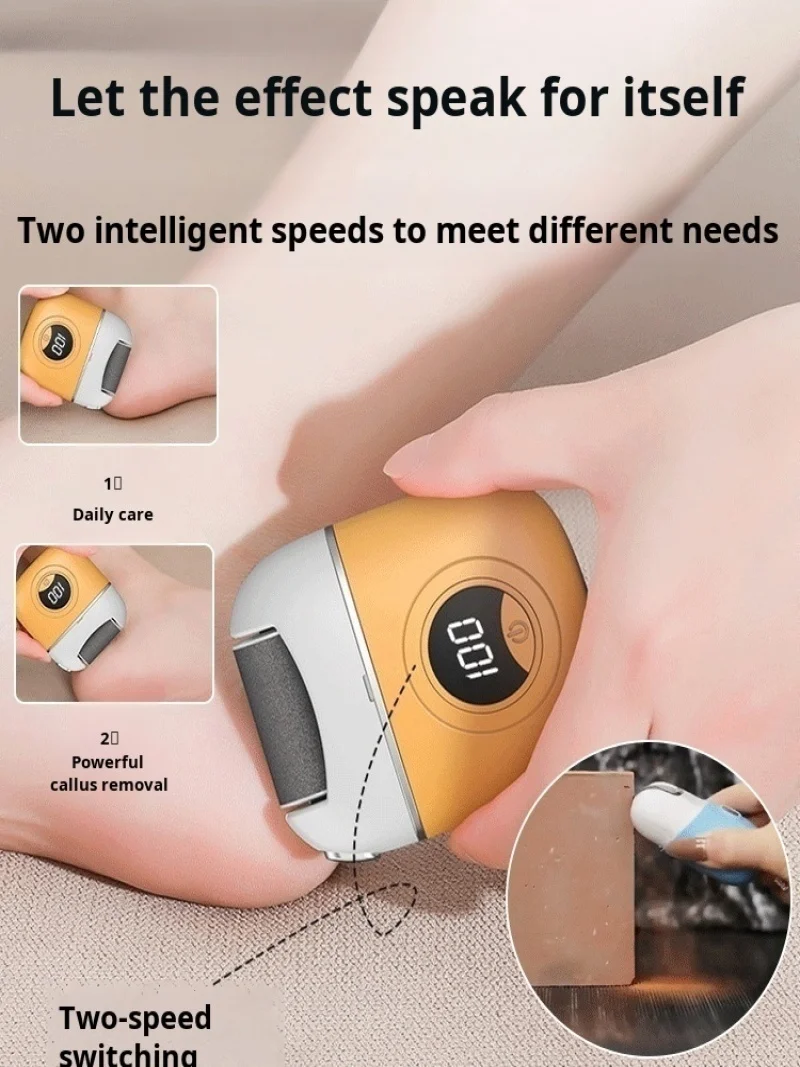Broyeur de pieds électrique, élimination automatique des callosités, affichage numérique, plaque de pied, élimination des callosités du talon lisse