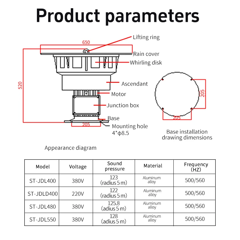 Electric Air Defense Alarm Jdl400 550 480 Civil Air Force Blast Flood Discharge Factory Shop Direct Alarm Systems