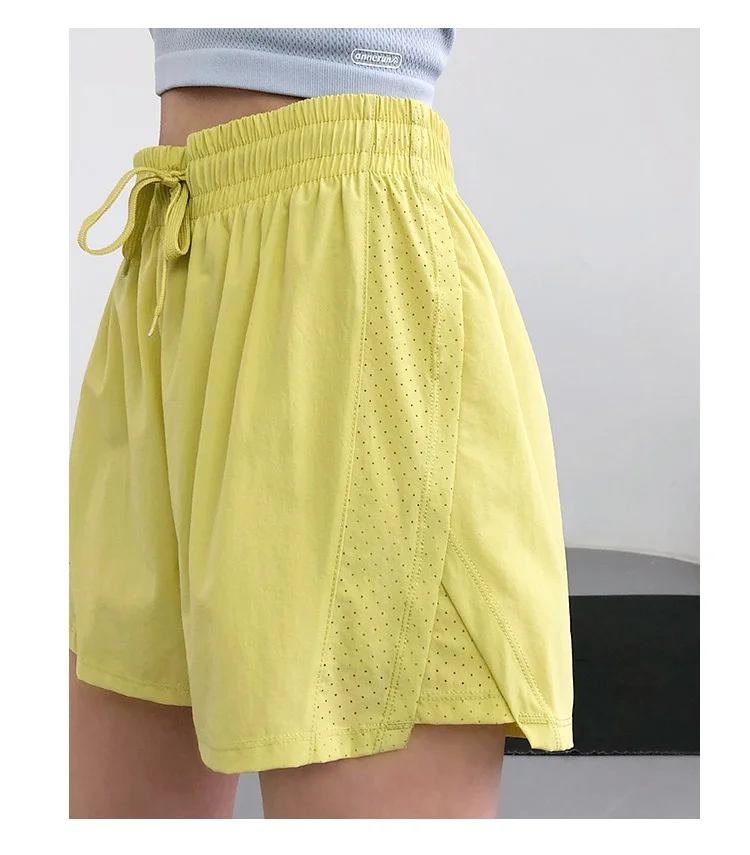 Hochgeschnittene, schnelltrocknende Sportshorts für den Sommer, Sportbekleidung, Fitness- und Yoga-Kleidung, Damen-Lauf- und Radfahrshorts, Workout-Kleidung – Detail 8