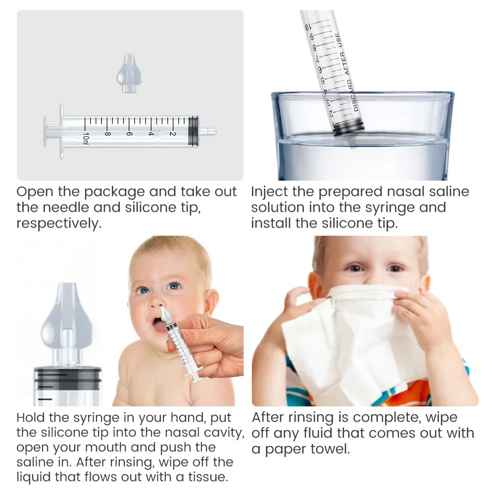 2PCS Baby Nose Cleaner Rhinitis Nasal Washer Needle Tube Baby Nasal Aspirator Cleaner Syringe Baby Nose Washing for Children