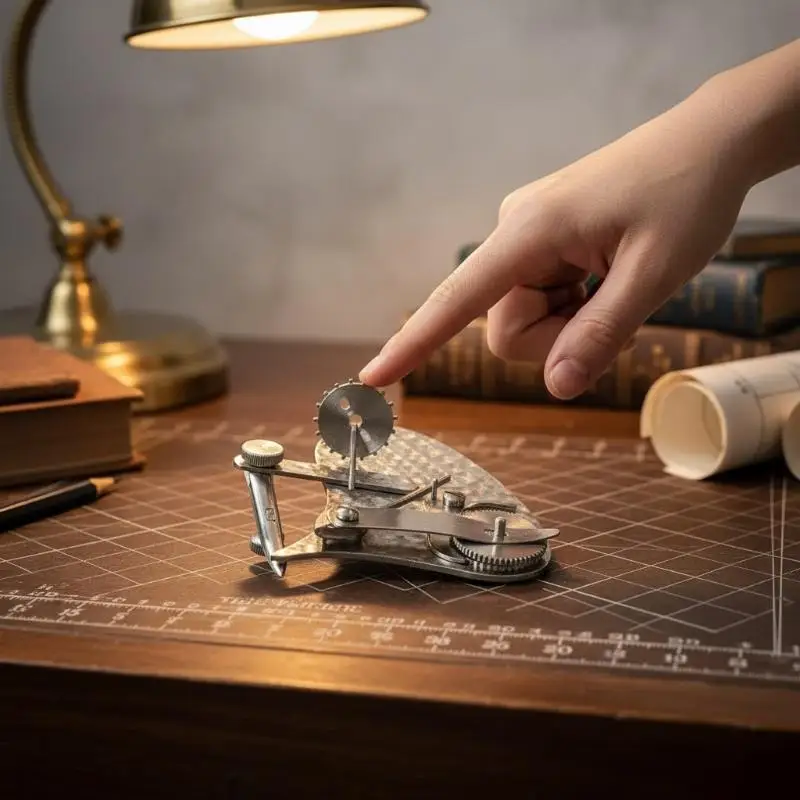 Vintage Precision Dotting Pen Set Dual Mode Mechanical Gear Train Ruling Pen Roller Wheel Drawing Dashed Lines Scriber
