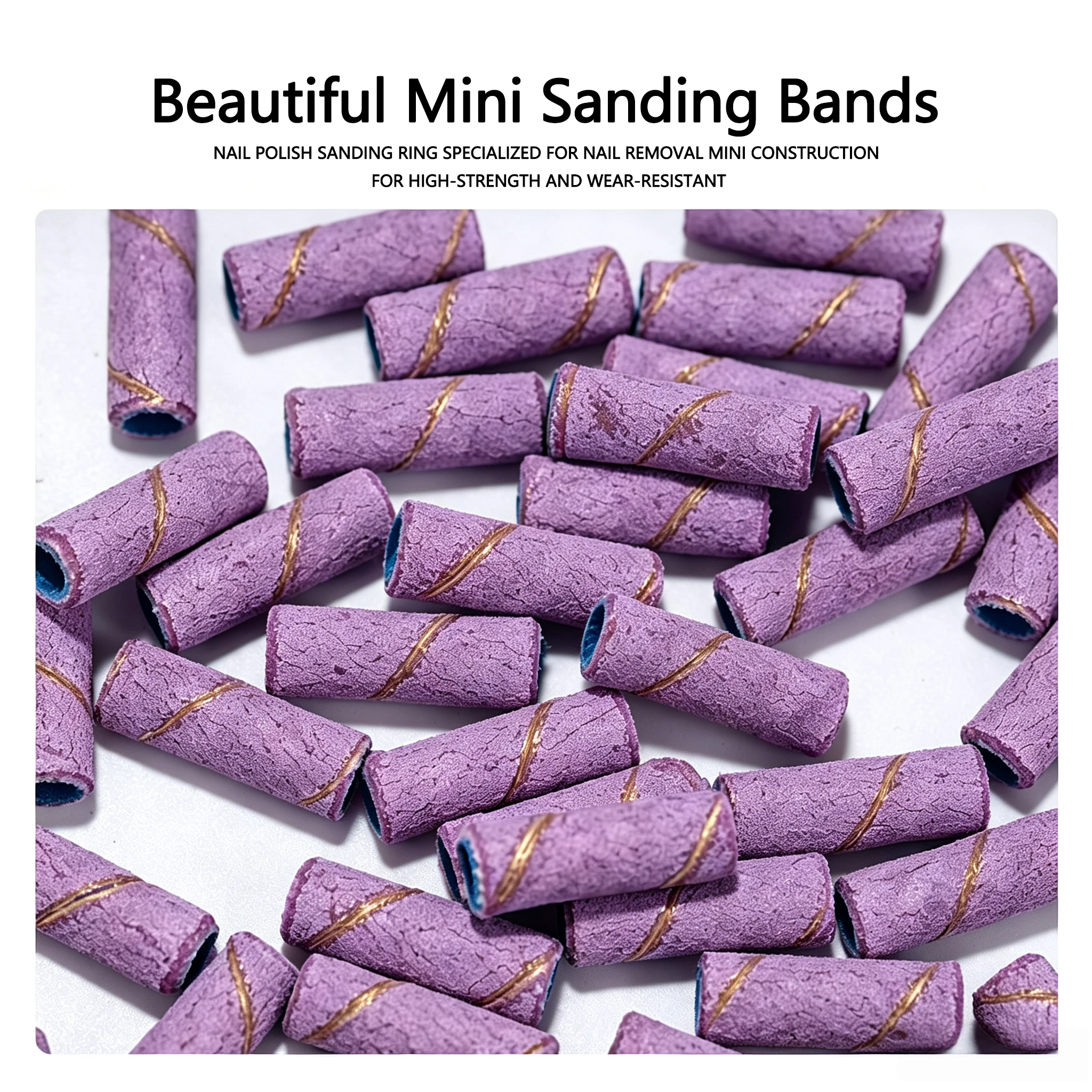 Approx. 50Pcs/Box Nail Sanding Bands for Electric Nail Drill, Grit 80#/120#/150#/180#/240#, Nail Grinding Files, Manicure & Pedi