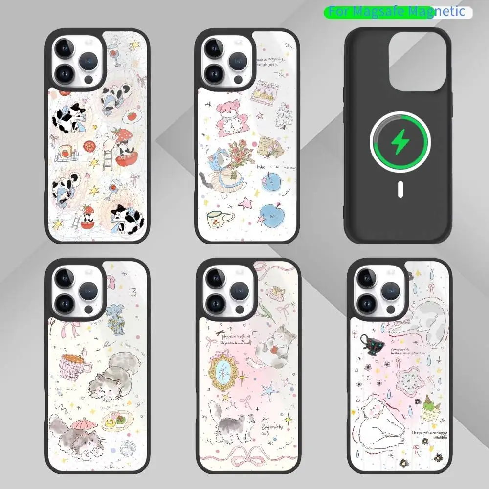 

cute little K-kitten Phone Case For iPhone17,16,15,14,13,12,11 Plus,Pro Max Magnetic For Magsafe Wireless Charging