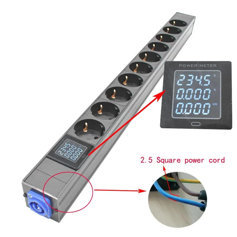 Schuko adaptor EU socket PDU Power Strip 2-10 AC Power Link Output Box Schuko Powerlink box with powercon inlet and outlet