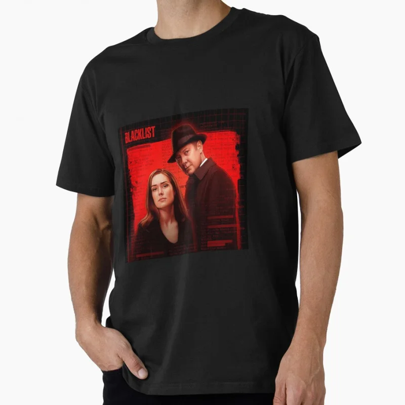 

The Blacklist Raymond Red Reddington elizabeth keen T shirt for man 100% cotton Tv series Graphic Clothes All size Tops S-6XL
