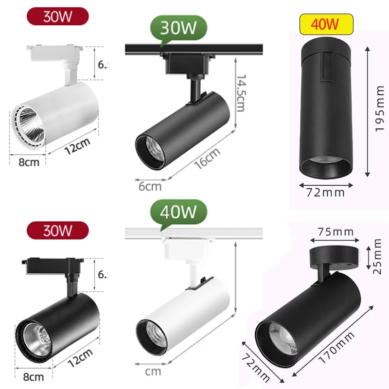 Track Light LED 3 Color COB Spot Led Light Stripe Lighting Set Rail Systems Ceiling Spots Wall Lamp for Kitchen Home Decor 220V