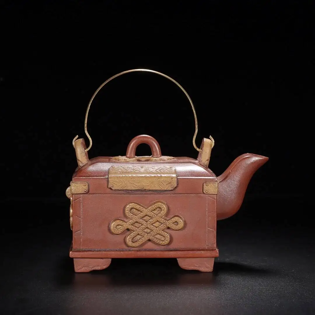 Chinese Yixing Zisha Clay Handmade Exquisite Teapot Treasure Box 500cc