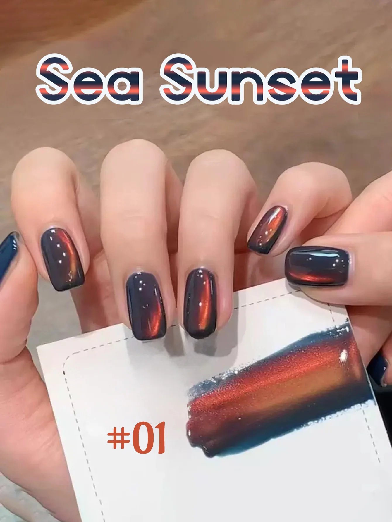 1pcs TC Traces of Chasing Light Cat Eye Golden Light Sunset Glow Cat Eye Gel Nail Polish Nail Art Nail Supplies Valentine's Day