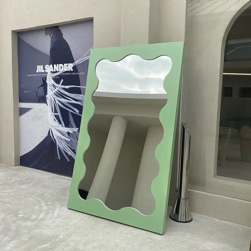 Girl's Bedroom Dedicated Women's Slimming Full - Body Mirror Wave - Shaped Photo Mirror
