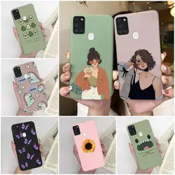 For Phone Bags Samsung Galaxy A21S 6.5 inches Sweet Girls Soft Silicon Back Cover For Samsung Galaxy A21S Fashion Shell Fundas