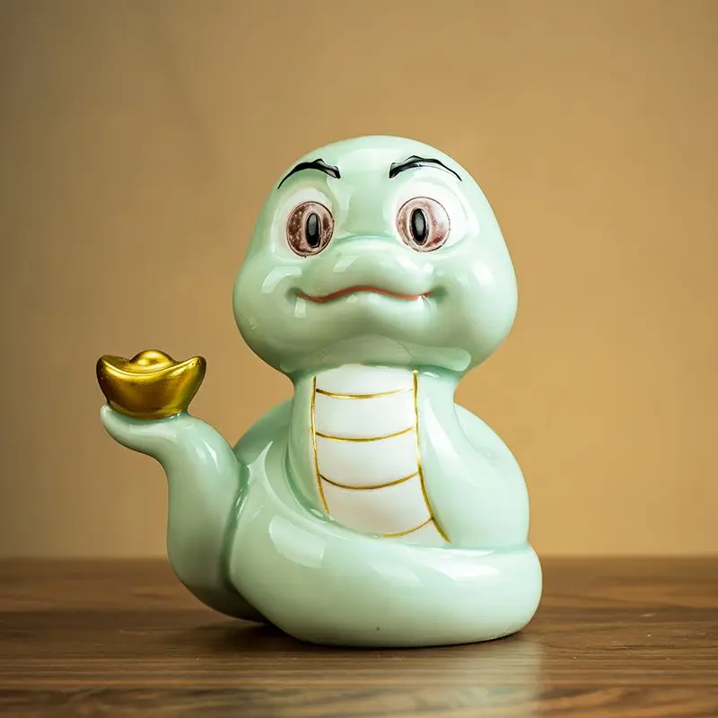 2025 Year of The Snake Mascot Ornaments Tea Pet Lucky 12 Zodiac Ornaments Snake To Run New Year Gifts