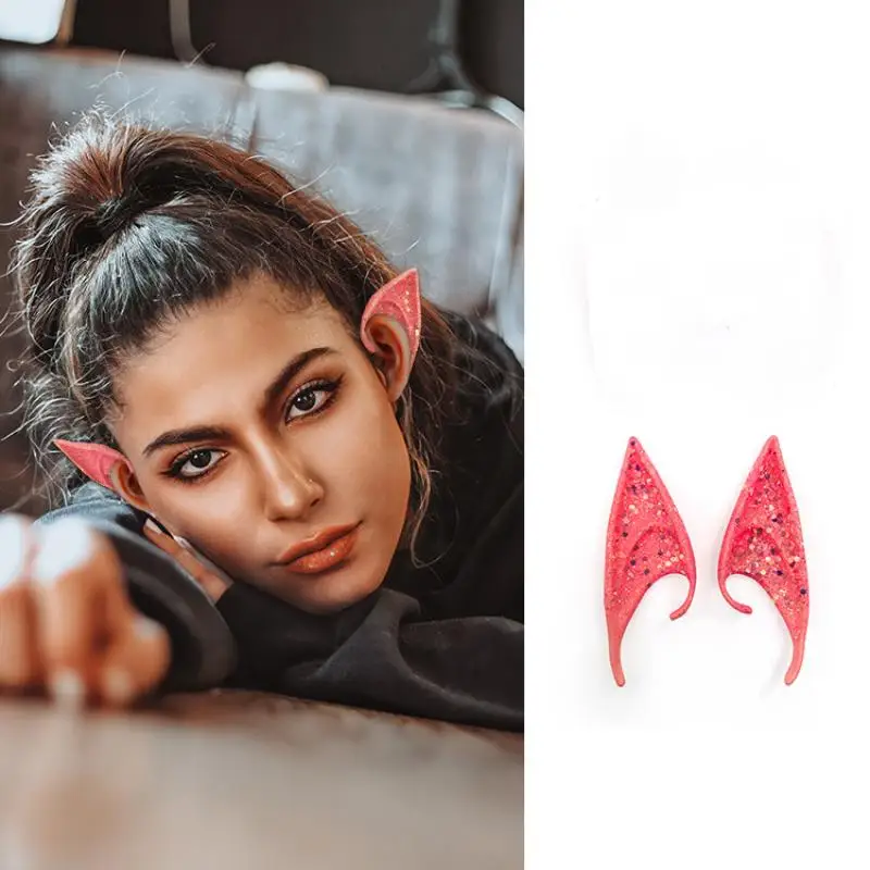 

1 Pair Simulation Elf Ear Halloween Cosplay Party Decorative Photography Prop Exquisite Cute Funny Latex Fake Ears