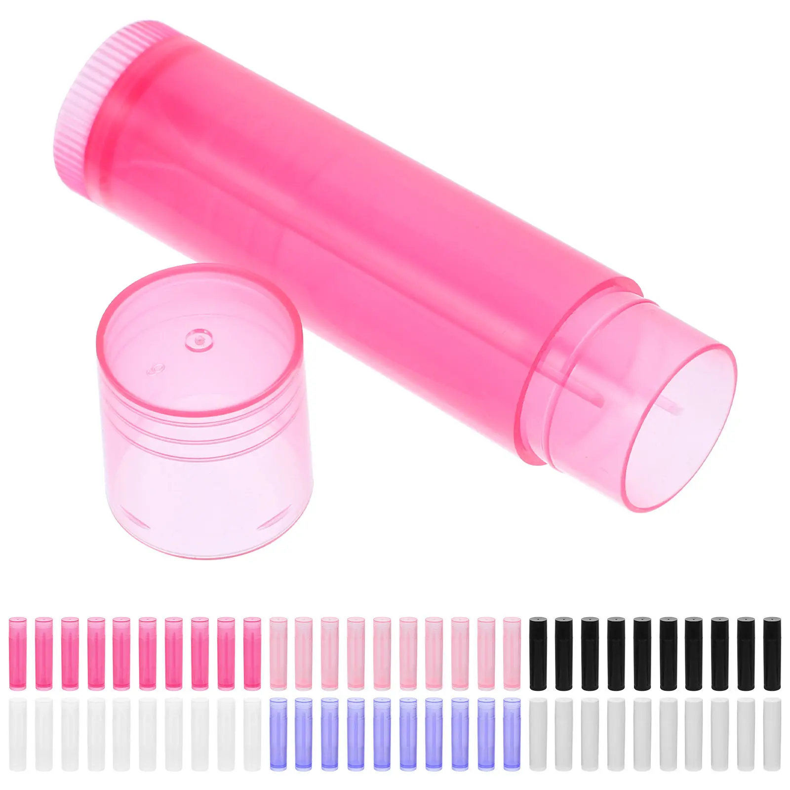 60pcs Empty Lipstick Tubes – Leak-Proof Column Gloss Holders for DIY, Travel & Daily Makeup