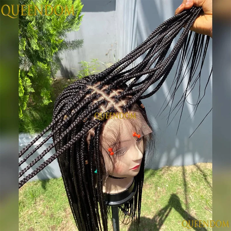 

Synthetic Full Lace Wig Cornrow Braided Wigs For Black Women Knotless Box Braids Lace Wig Braids African Wigs