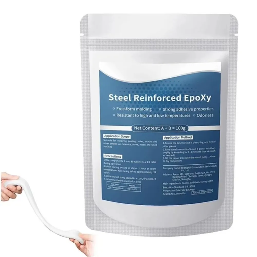 New White Metal Repair Putty Hole Filling Strong Bond Epoxy Resin Adhesive AB Repair Putty Cast Iron Putty Hole Patching