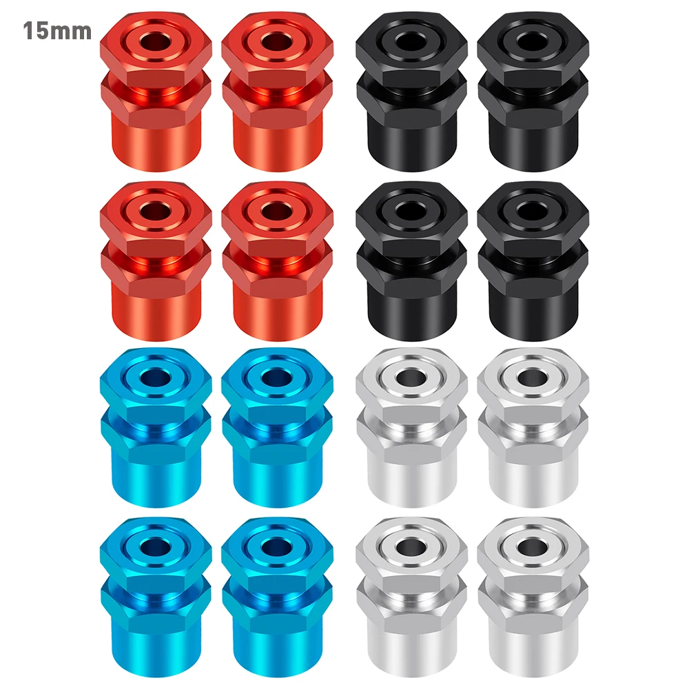 MIBIDAO 4Pcs 15/20/30mm Extended 12mm Conversion to 17mm Wheel Hex Hub Adapters for 1/10 RC Crawler Car Upgrade Accessories Part