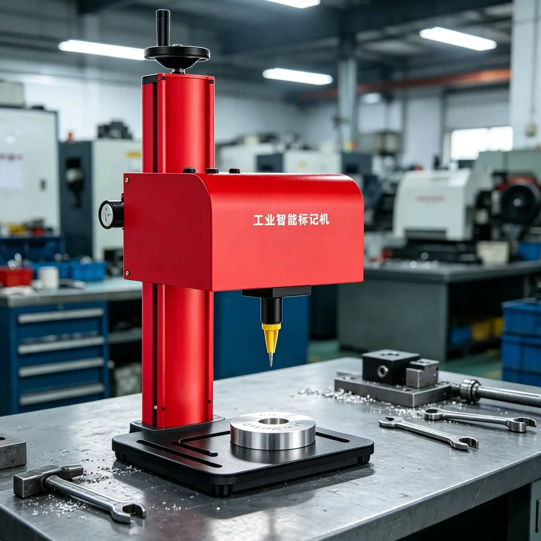 Desktop Pneumatic Marking Machine Metal Engraver For License Plate Aluminum Nameplate Coding Tool