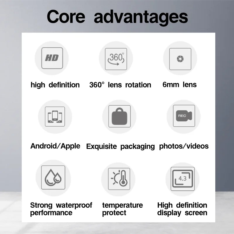 3.9mm/6.2mm Two-Way Articulating Endoscope With 4.3 Inch HD 1080P Steering Industrial Borescope For Engine Sewer Inspection