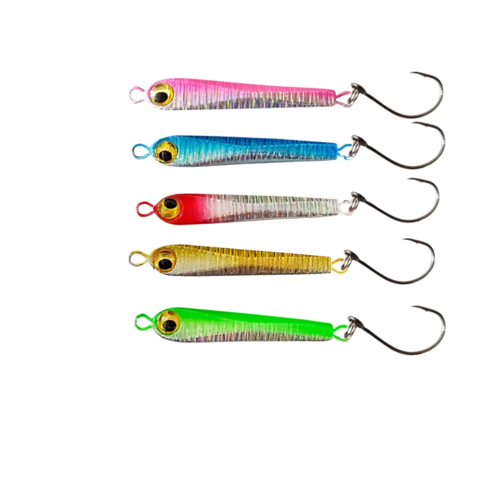 5Pcs Mini Metal Jig Fishing Lure 3g/5g Isca Artificial Bait With Single Hook Small Fish Fishing Accessories Fishing Tackles