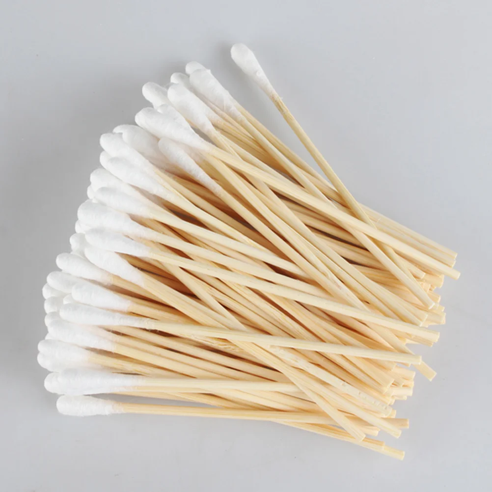 

200pcs 6 Inch Swabs Cotton Stick Swab Dedicated Wipe Cotton Tipped Applicator Wooden Swab