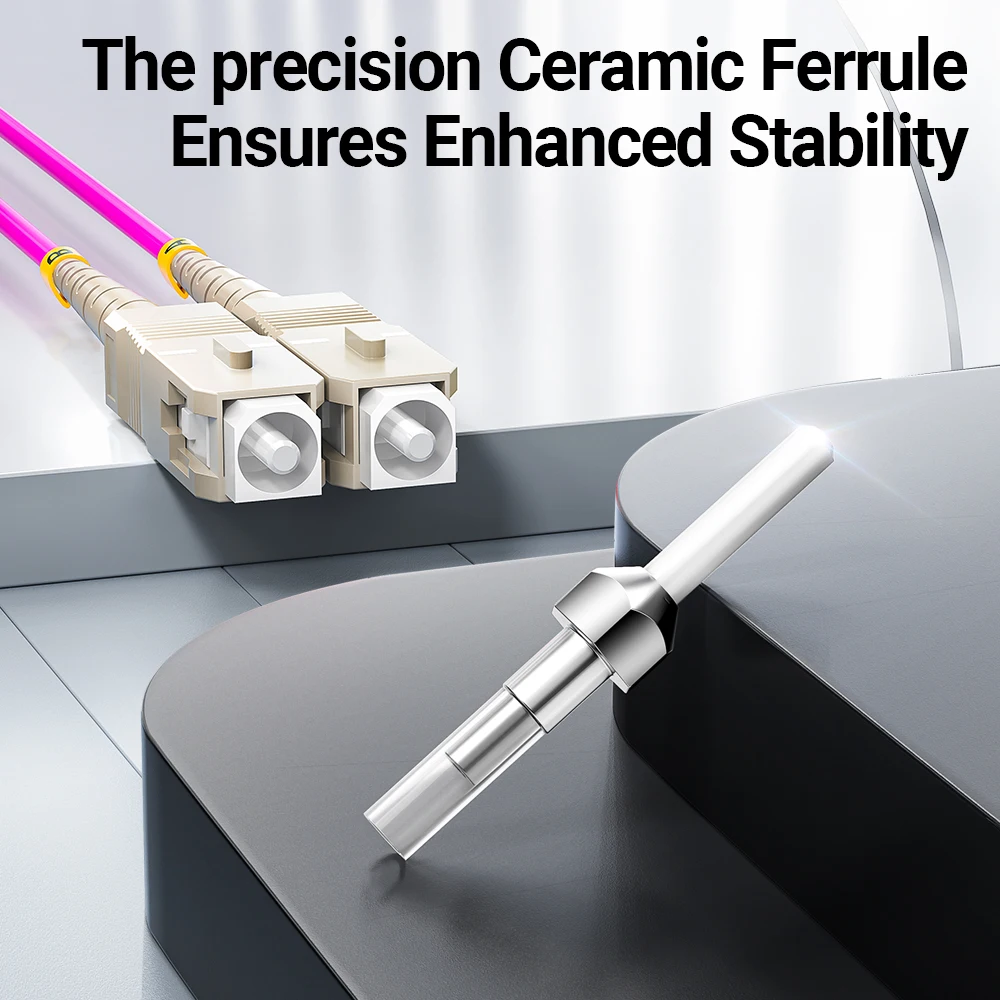 AMPCOM SC to SC UPC OM4 Волоконно-оптический патч-кабель 40G Многорежимный дуплекс, 50/125 мкм, наружный диаметр 2,0 мм, LSZH OFNR, 1-100 метров