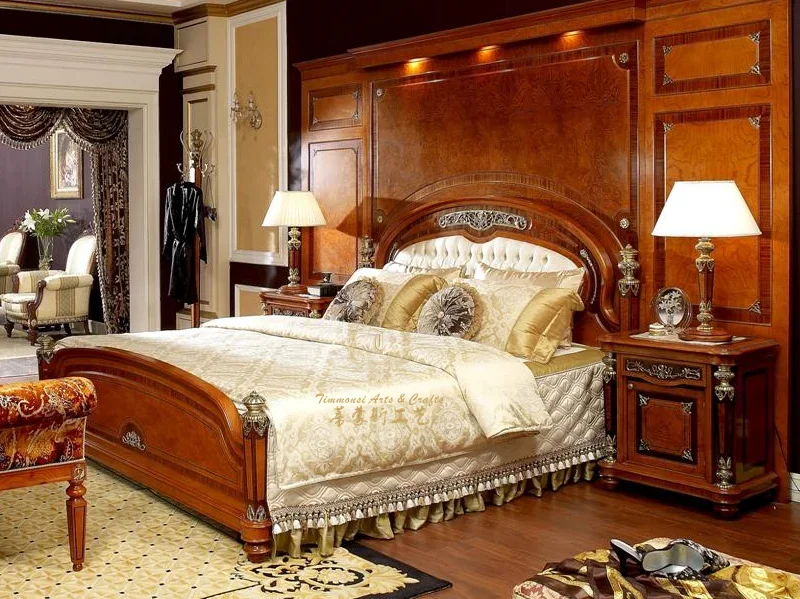 Chinese Style Mixes Modern Design Bedroom Large Furniture Contracted Fashionable Wooden Bed