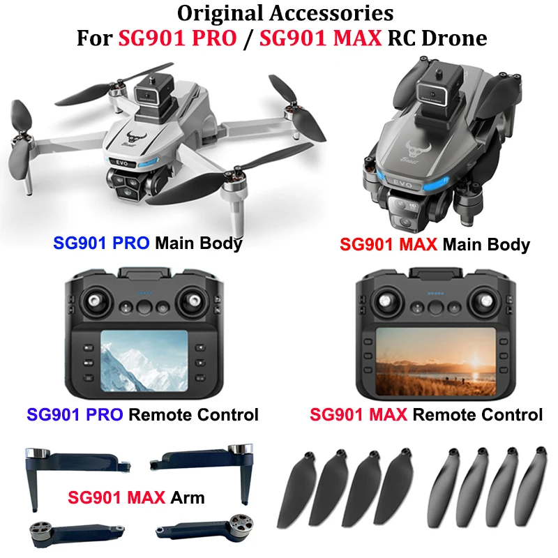 ZLL SG901 MAX Main Body / Remote Control / Arm / Propeller Quick Release Props Blade SG901 PRO Dron Spare Parts Toys Accessories