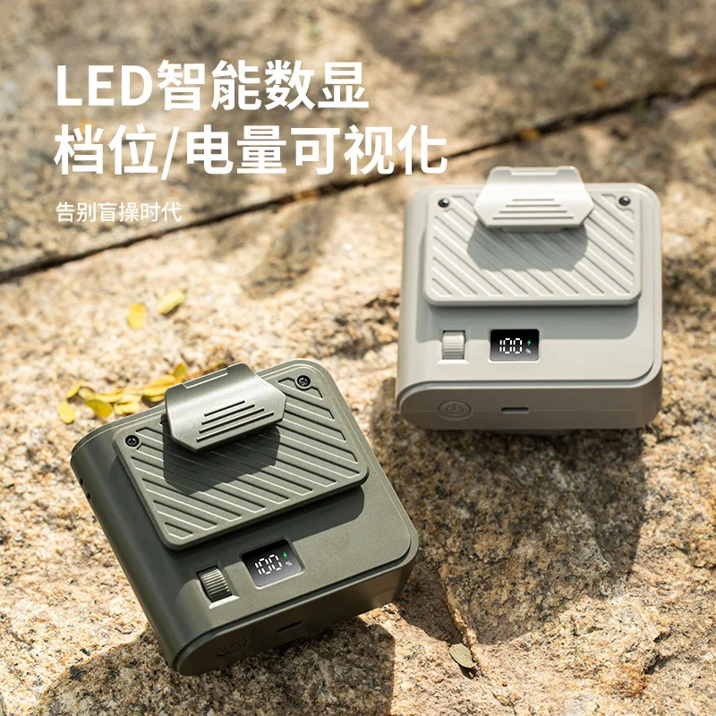 New outdoor construction site mountaineering lasting cooling neck waist roller stepless speed regulation bladeless fan