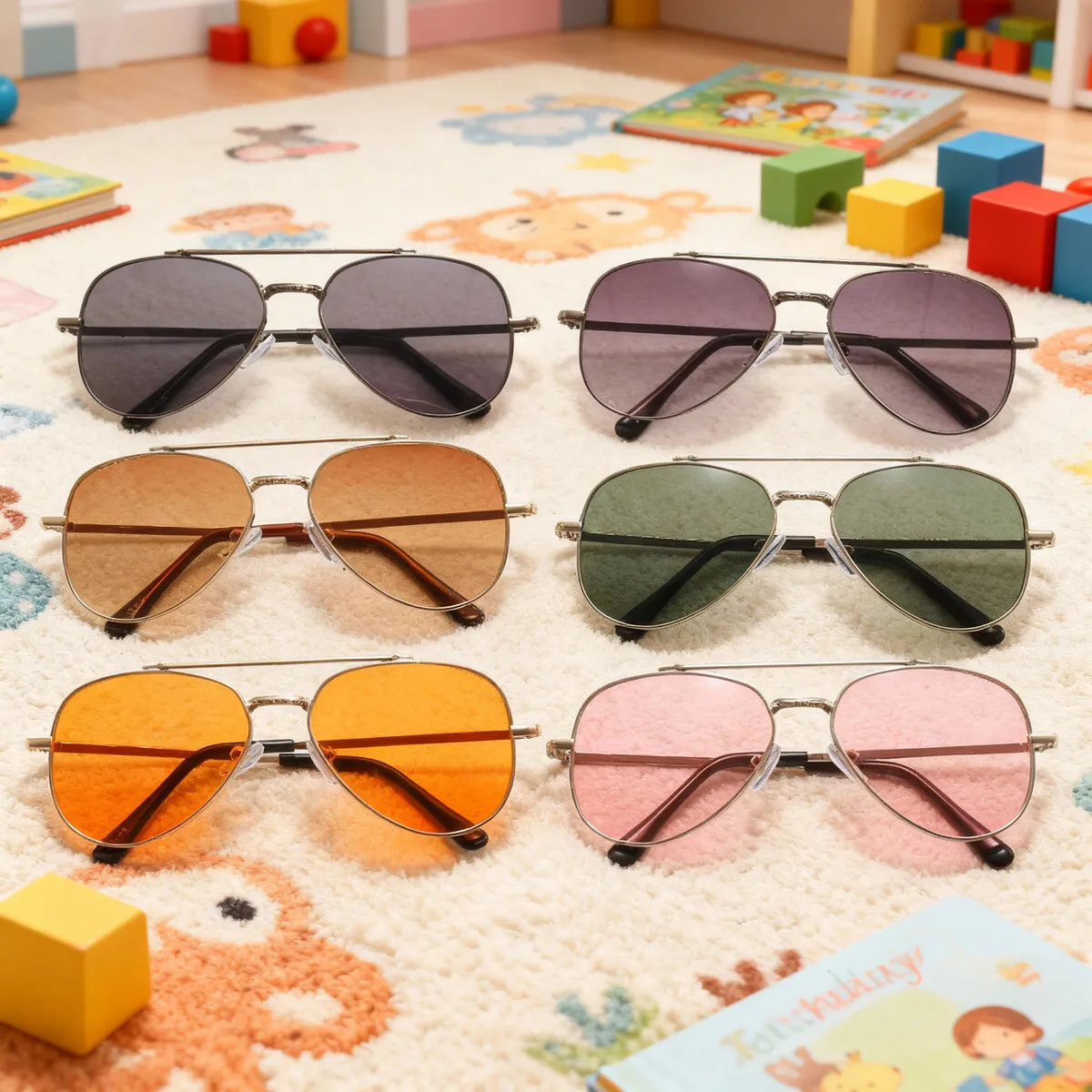 2025 UV400 Metal Children's Sunglasses for Boys and Girls, Toad Glasses for Children Sunglasses Boys And Girls Baby Aviator