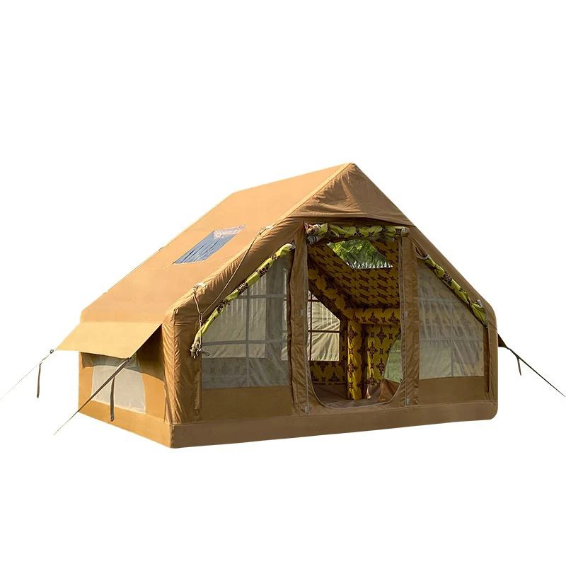 Outdoor Inflatable Camping Tent Waterproof Cotton Fabric Four-Season UV-Resistant Quick Automatic Opening Large Size