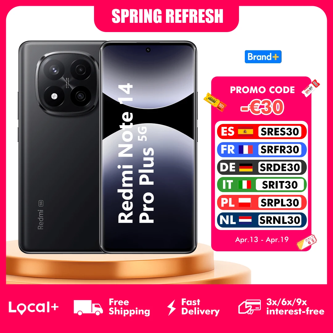 Xiaomi Redmi Note 14 Pro Plus 5G NFC Snapdragon na smartfony®7s Gen 3 ekran amolowany 1,5K cali 120Hz aparat 200 MP bateria