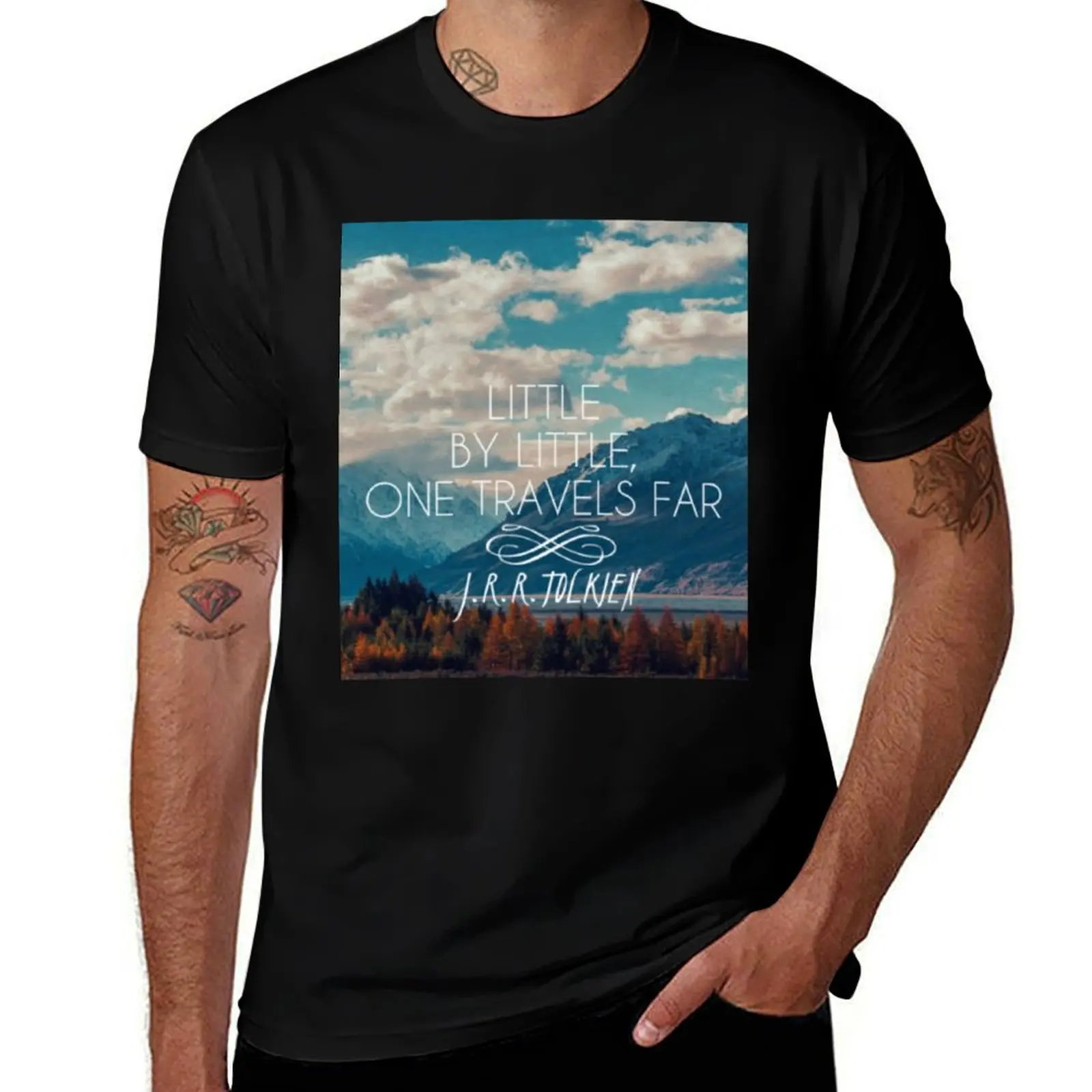 

little by little one travels far- j.r.r.tolkien T-Shirt t shirt for man mens graphic t shirts T-Shirt