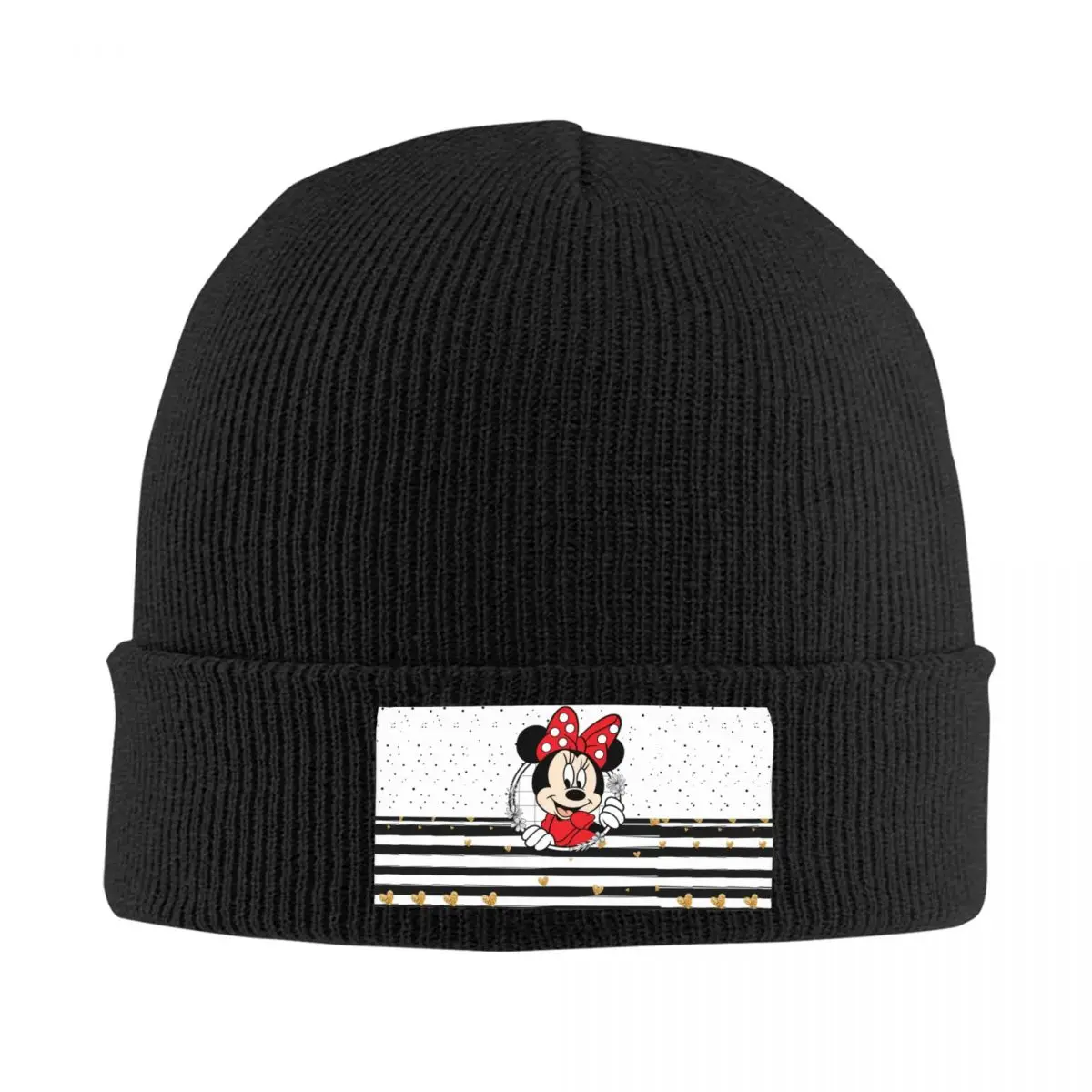 Custom Minnie Mouse Polkadot Anime Skullies Beanies Caps Cool Winter Warm Men Women Knitted Hat Unisex Adult Bonnet Hats