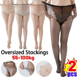 Upgraded Large Size Ultra-thin Stockings Bow Crotch Anti-scrach Rip-proof Women Spring Summer Super Elastic Seamless Pantyhose