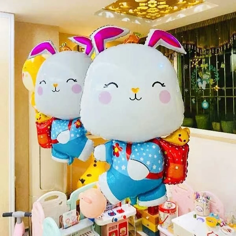 3D Cute Rabbit Foil Balloon Jungle Animal Bunny Helium Balloons Children Birthday Party Decorations Baby Shower Globos Kids Toys