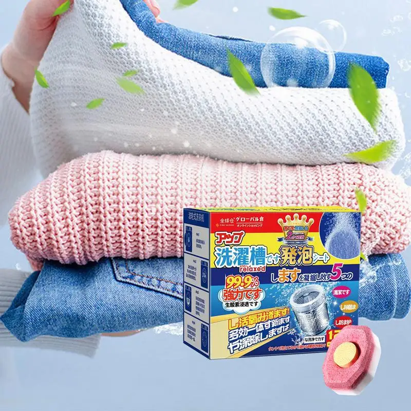 Laundry Machine Cleaner Tablets 12pcs Advanced Descaling And Odor Eliminator Deep Cleaning Laundry Cleaner Natural Laundry