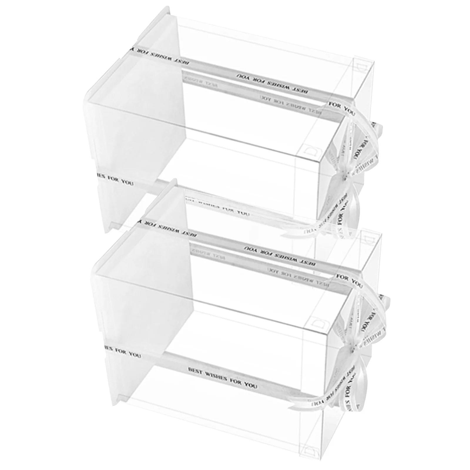

2pcs Clear Transparent Cake Boxes Durable Food Grade Pet Material Oil Waterproof Strong Bearing Capacity Bakery Birthday Gift