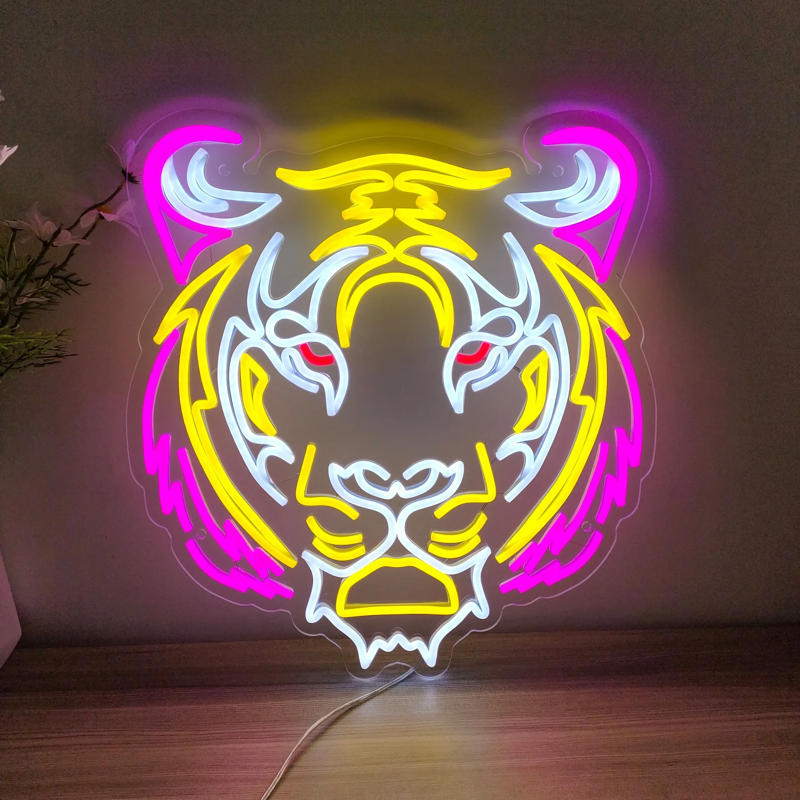 Tiger Neon Sign | Custom LED neon lights | Flex Personalized Neon sign wall Decor sign Home Room Wall Decoration