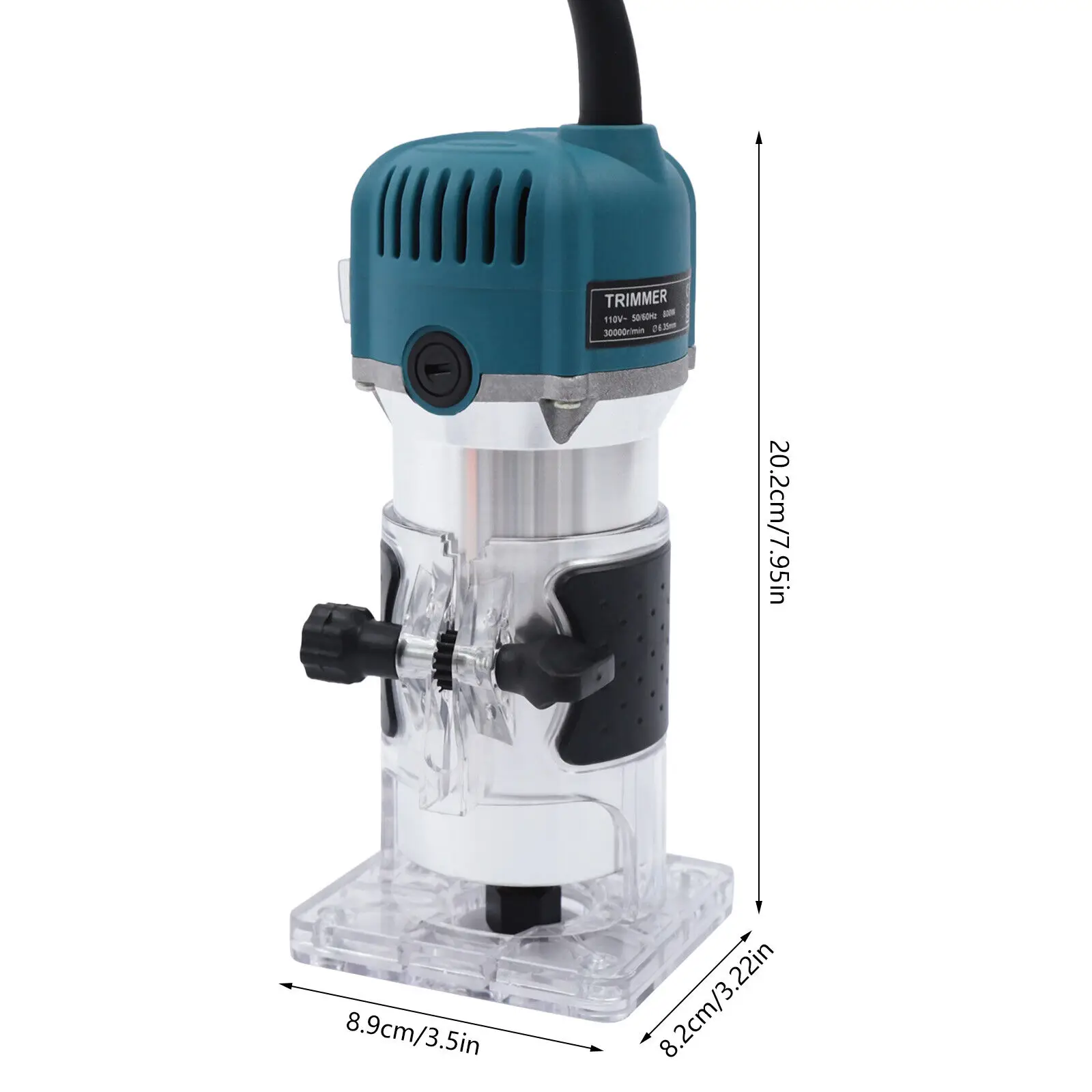 Elektrische Compacte Router Hout Trimmer Router Tool W/6 Variabele Snelheid Voor Het Steken Snijwerk 800W 110V