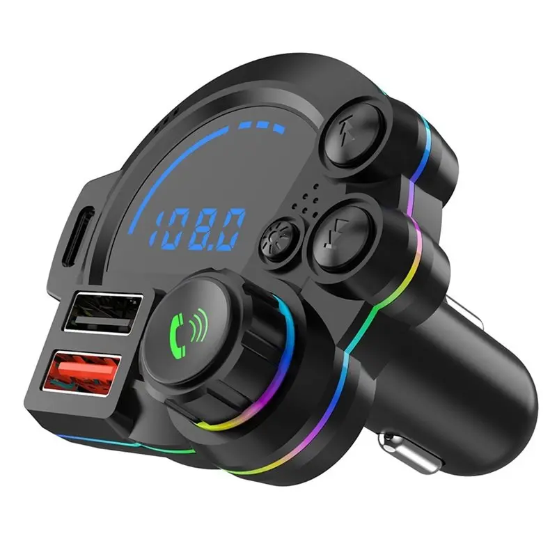 M50K-MP3 Music Player Bluetooth 5.3 FM Transmitter Wireless Car Adapter QC3.0& PD 20W Dual Fast Charge