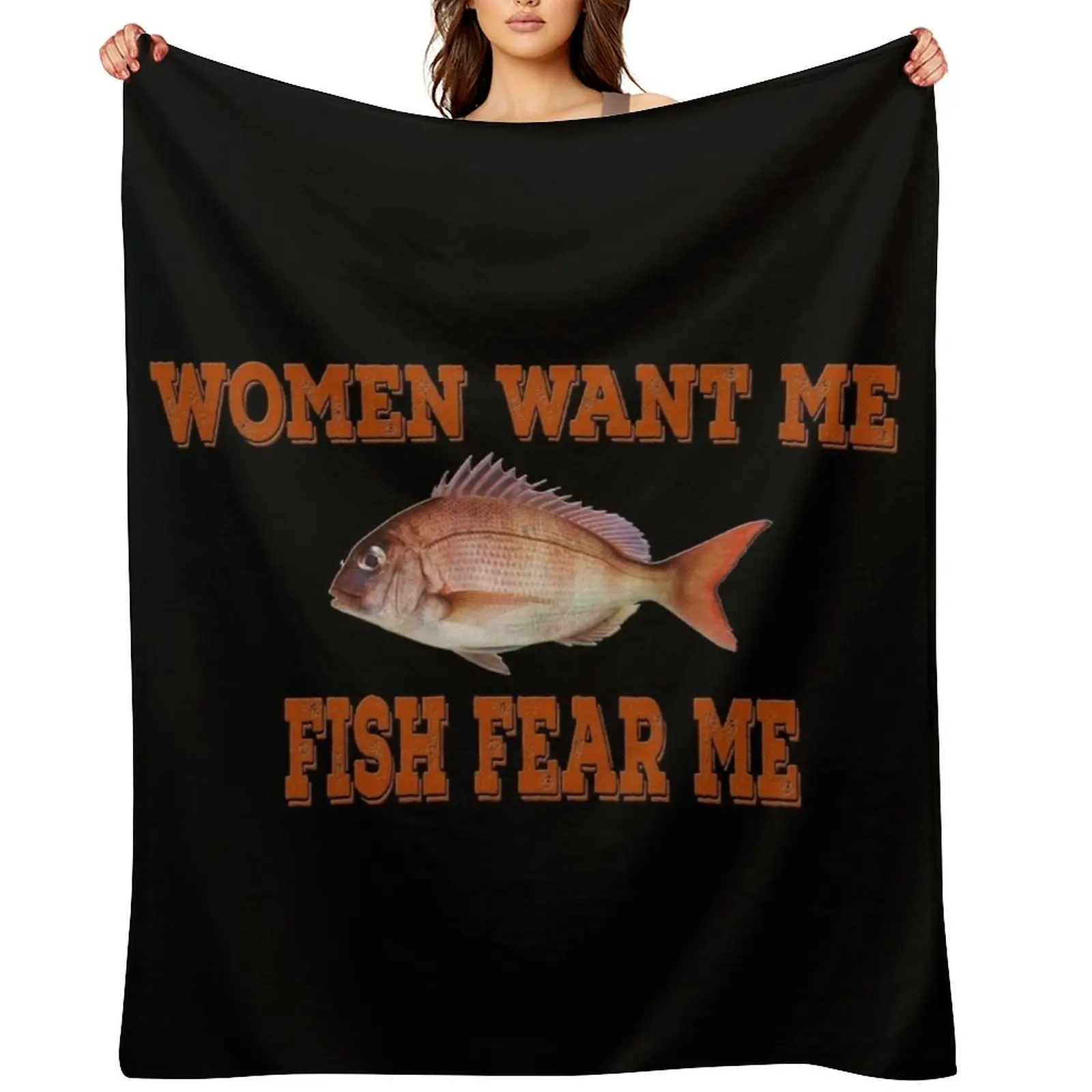 

Women Want Me Fish Fear Me Throw Blanket Blankets For Sofas Stuffeds Heavy for babies Blankets