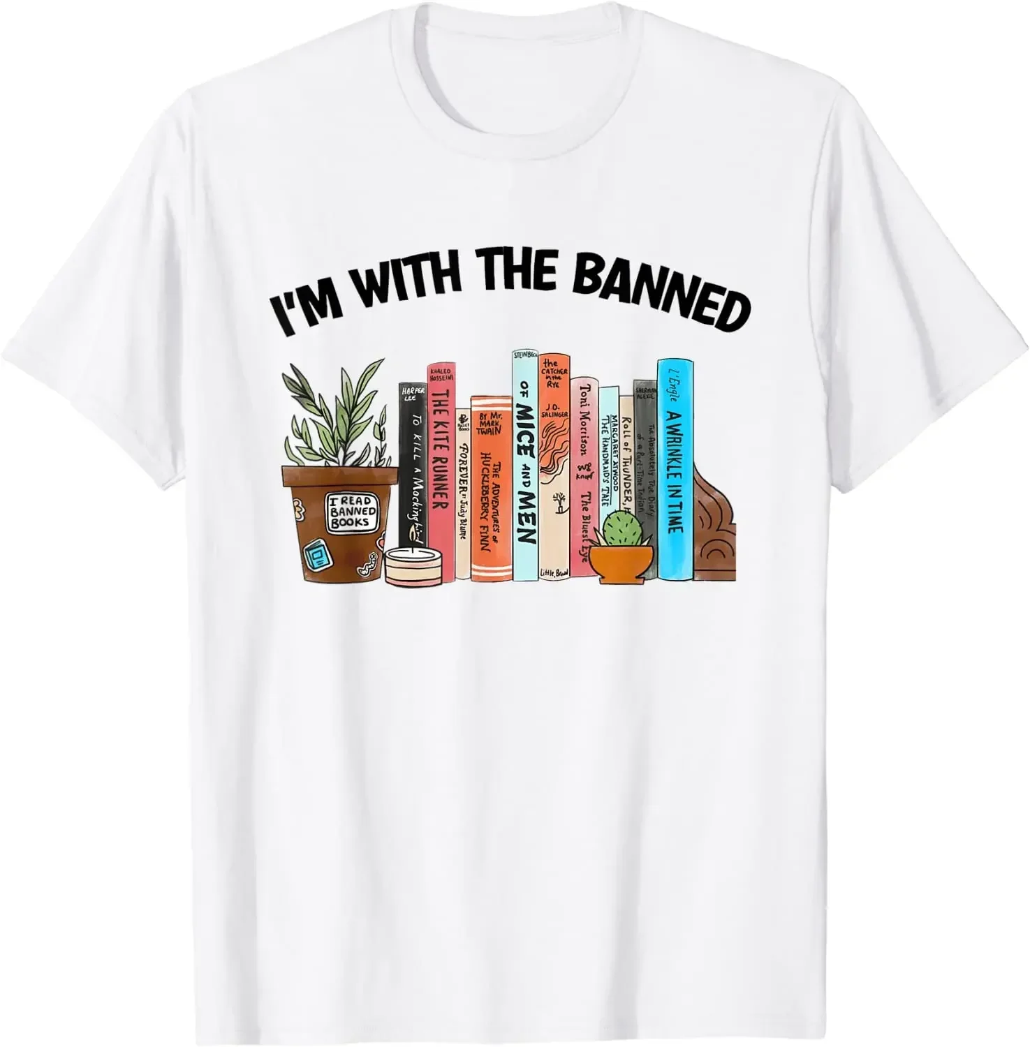 Happd Reader Clothes T-shirt graphique de bibliothécaire, style Y-Life, cadeaux, I'm with The Banned Cleaning, I Read Banned Cleaning Lovers