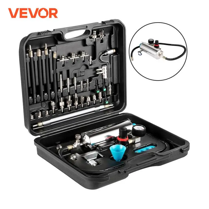 VEVOR Fuel System Cleaner Kit Non-dismantle Portable Injector Clean Set with Multifunctional Valve for Petrol Cars Light Truck